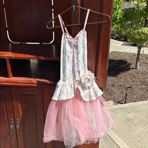 Charming Pink and White Kids Dance Costume